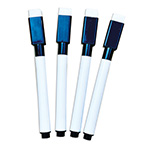 DRY ERASE MARKERS 4/PK BL K FINE TIP