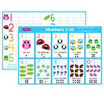 NUMBERS 1-10 LEARNING MAT 2 SIDED