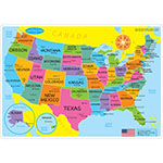 10PK US MAP LEARNING MAT 2 SIDED