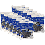 (12 PK) ASSORTED SIZE BLA CK RUBBER