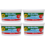 (4 EA) 2.5LB AIR DRY CLAY TUB RED