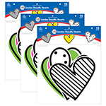 (3 PK) JUMBO DOODLE HEART S CUT