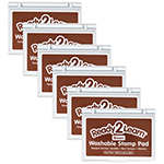 (6 EA) WASHABLE STAMP PAD BROWN