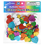 GLITTER FOAM STICKERS HEA RTS MULTI