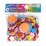 GLITTER FOAM STICKERS FLO WERS