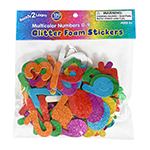 GLITTER FOAM STICKERS NUM BERS MULTI