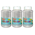 (3 EA) GLITTER 16 OZ BOTT LE SILVER