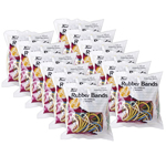 (12 PK) RUBBER BANDS ASST COLORS