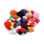 POM POMS ASST SIZES & COL ORS 100CT