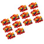 (12 PK) POM POMS 1IN HOT COLORS