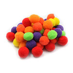 POM POMS 1IN HOT COLORS 5 0CT