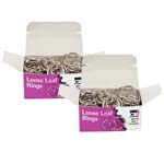 (2 BX) LOOSE LEAF RINGS 1 IN 100/BOX