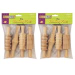 (2 ST) CLAY ROLLING PINS 4 PER SET