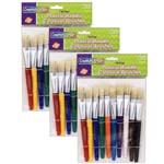 (3 PK) FLAT WOODEN HANDLE BRUSHES