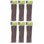 (6 PK) CHENILLE STEMS ASS ORTED 12IN