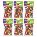 (6 PK) GLITTER POM POMS 1 /2IN