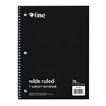 C LINE BLK 1 SUB WIDE RUL ED NOTEBK