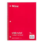 C LINE RED 1 SUB WIDE RUL ED NOTEBK