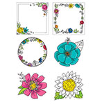 BRIGHT BLOOMS DOODLY 6IN CUT-OUTS