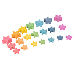 RAINBOW WOODEN STARS - SE T OF 21