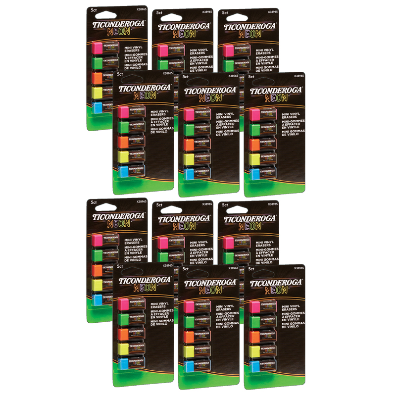 (12 PK) MIN NEO ERASERS 5 ASST