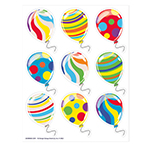 (12 PK) BALLOONS STICKERS GIANT