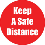 KEEP A SAFE DISTANCE RED ANTI-SLIP