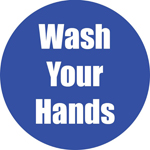 WASH YOUR HANDS BLUE FLOO R