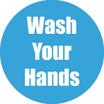 WASH YOUR HANDS CYAN ANTI -SLIP