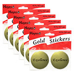 (6 PK) STICKERS GOLD EXCE LLENCE