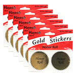 (6 PK) STICKERS GOLD HONO R ROLL