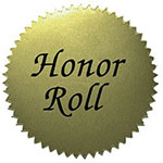 STICKERS GOLD HONOR ROLL 50/PK 2