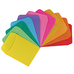 LIBRARY POCKETS 30PK PRIM ARY COLORS