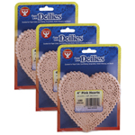 (3 PK) DOILIES 4 PINK HEA RTS