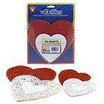 DOILIES WHITE & RED HEART S 24 EACH