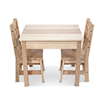 WOODEN TABLE & CHAIRS NAT URAL