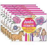 (6 EA) JUMBO COLORING PAD PNK 11X14