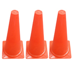 (3 EA) SAFETY CONE 15IN W ITH BASE