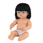 BABY DOLL ASIAN GIRL WITH GLASSES