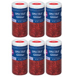 (6 EA) GLITTER 4OZ RED