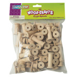 WOOD SPOOLS NATURAL WOOD 60 PIECES