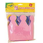 FOAM CROWNS ASSORTED COLO RS 4 COUNT