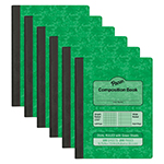 (6 EA) GREEN DUAL RULED C OMP BOOK