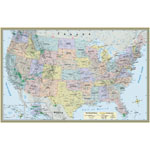 US MAP LAMINATED POSTER 5 0 X 32