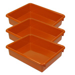 (3 EA) 3IN ORNG STOWAWAY LTTR TRAY