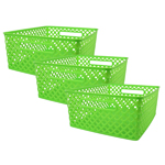 (3 EA) MEDIUM LIME WOVEN BASKET