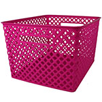 LARGE HOT PINK WOVEN BASK ET