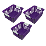 (3 EA) PURPLE BOOK BASKET