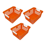 (3 EA) ORANGE BOOK BASKET