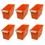 (6 EA) ORANGE SHELF FILE WITH LABEL